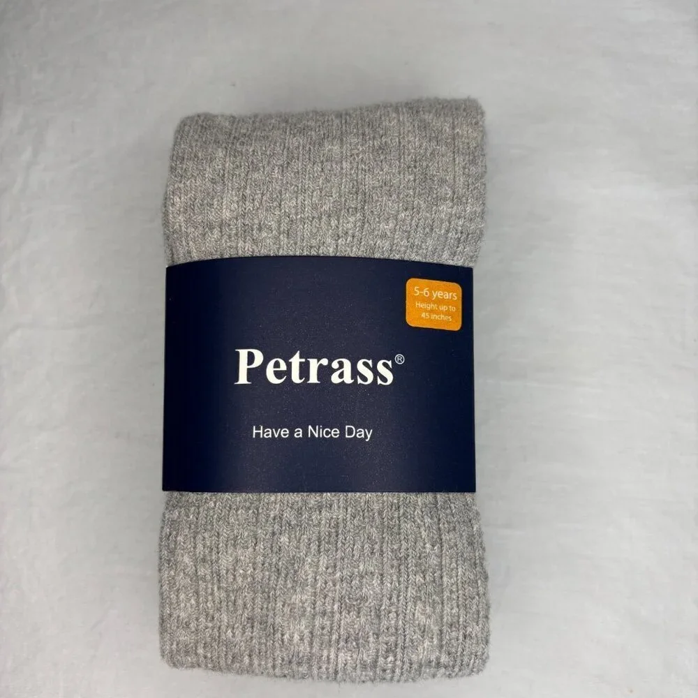 PETRASS NEW Tights Girls 5-6 Years Gray Textured Height up to 45
